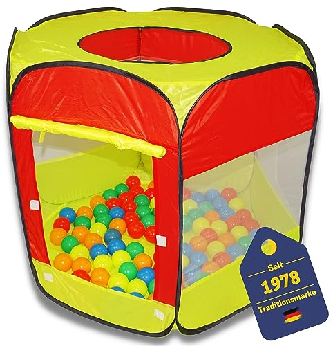 BEST SPORTING PopUp Bällebad Kinder & Baby mit 100 Bällen I 90 x 90 x 70 cm Bällebad mit Bällen I Indoor & Outdoor Spielzeug I Spielzelt Kinder aus 100% Nylon I inkl. Tragetasche