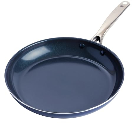 Blue Diamond Cookware Diamantstruktur Keramik Antihaft, 30 cm Bratpfanne , PFAS-frei, Induktion, spülmaschinenfest, backofenfest, Blau