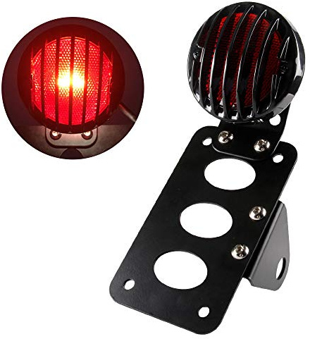 KaiDengZhe Feu arrière de moto LED Feu de freinage arrière avec support de plaque d'immatriculation pour montage latéral vertical/horizontal pour Harley Bobber Chopper Honda Yamaha Suzuki Kawasaki