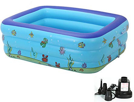 QIANG Piscine Gonflable Enfants Adultes pour Bébé Grande Pataugeoire Domestique épaissie Piscine Marine Résistante à l'usure Piscine Gonflable,210 * 150 * 60cm