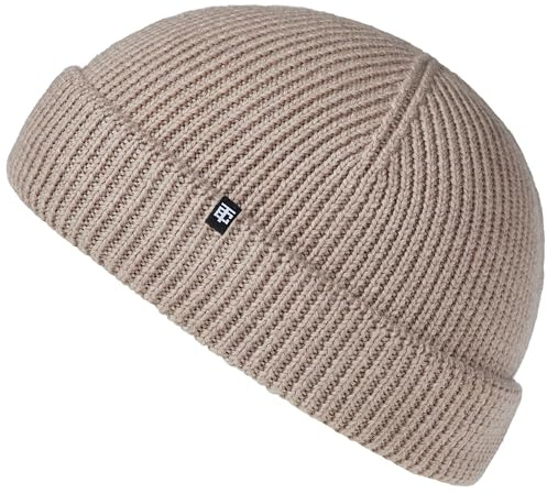 Enter the Complex® Fisherman beanie, 100 % merinoull, trattarmössa, troyer, ribbstickad, män och kvinnor, Beige, one size