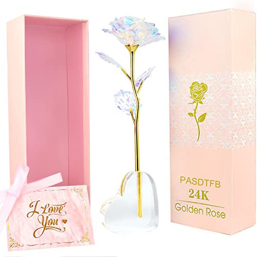 Birthday Gifts for Women Galaxy Rose Gifts for Mum 24K Gold Eternal Rose Flower Crystal Flowers Presents for Women Gifts for Girlfriend Her Sister Grandma Nana Wife Birthday Christmas Anniversary