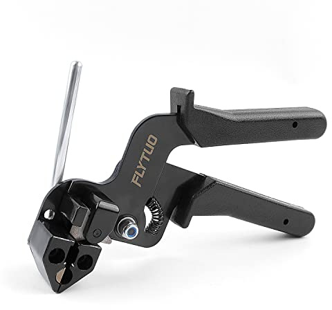 Flytuo Pistola de sujeción de cables de acero inoxidable: tensor de bridas de metal, herramienta de tensión y corte para bridas de acero inoxidable de alta resistencia, ideal para un cierre seguro