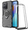 COMAKU Funda de Armor para el Honor X6 / Honor X8 5G, Carcasa TPU+PC Antigolpes con Anillo Soporte [con 2 Pack Protector de Vidrio Templado para Pantalla ] - Negro