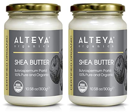 Alteya Organic Beurre de karité 300g x2- Beurre de karité raffiné naturel pur certifié 100% organique USDA (Butyrospermum Parkii)