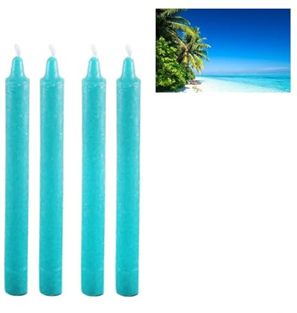 4 Pack Tall Dinner Candles - 19 cm Long Ocean Scented Wax Candles - 8 Hour Burn Time - Gift for Mum, Wife, Friends