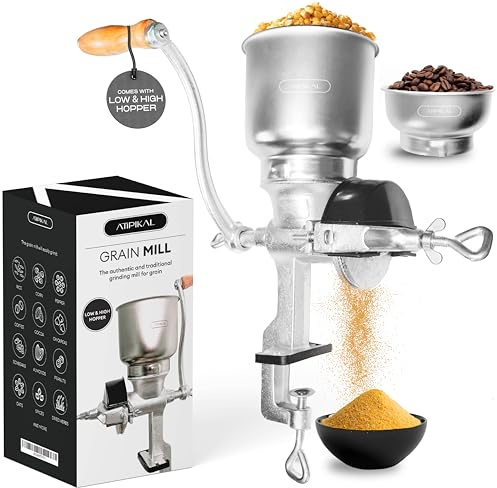 Atipikal Manual Grain Mill - Molino para moler maiz, Corn Mill Grinder, Food Mill with Hand Crank