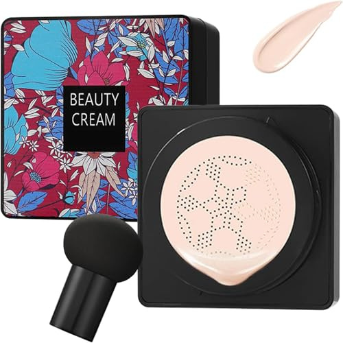 CC Creme BB, Mushroom Head Air Cushion, Larga Duración Impermeable Beauty, Iluminador Hidratante Corrector, Control de Aceite Base de Maquillaje, Incluso Tono De Piel (Marfil)