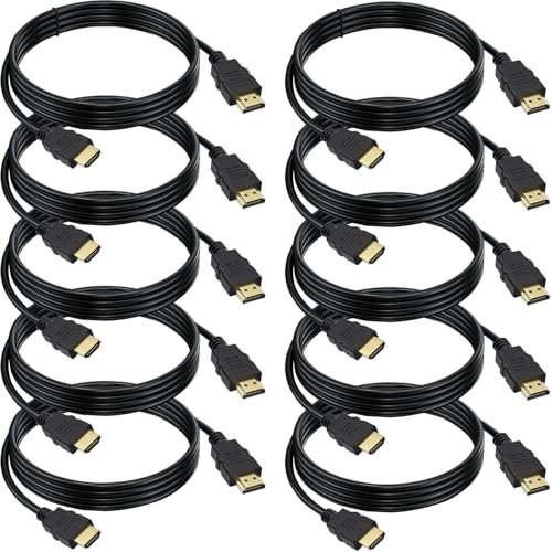 HDMI Cable 6 FT 10-Pack, 4K HDMI Computer Cable 6FT, Shielded HDMI 2.0 CL3 Rated Cord for Smart Monitor with Streaming TV, 4K, 1080P@144Hz,ARC & CL3 Rated for Laptop, Monitor, PS5, PS4, Xbox, Soundbar