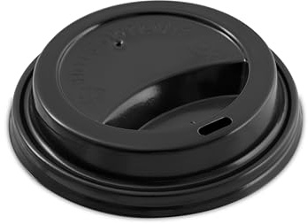 100 x BLACK Sip Lids for 8oz Ripple Cups - Coffee Cup Lids Secure Fit, Leak-Proof Take-out Lids