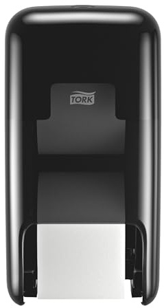Tork OPTI Serve Dispensador para Dos Rollos de Papel Higiénico, T7, 558042 | sin Mandril, Dispensador Vertical, Línea Elevation, Negro, Negro