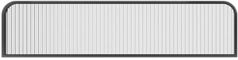 Schwarz gestreifter Glas-Sichtschutz-Trennwand aus Edelstahl für Essbereiche und Büroschreibtische, halbsichtbar, Trennwand für öffentliche und Restaurantbereiche, niedriger Zaun-Design, 9,84 x 23 cm
