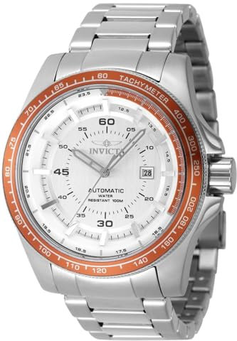 Invicta Speedway 48082 Herren Uhr - Wasserdicht - Analog - Automatikuhr - Edelstahl mit silbernen zifferblat - 50mm