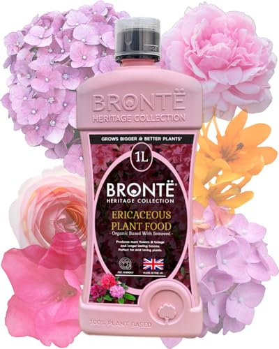 Bronte Ericaceous Plant Food - 1L Bottle of Concentrated Organic, Seaweed-Enriched Azalea, Camellia & Rhododendron Fertiliser. Pet-Friendly, UK Made, Boosts Flowering & Growth in Acid-Loving Plants