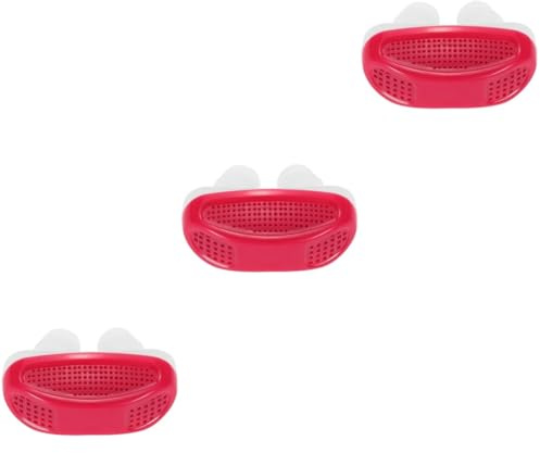TOVINANNA 3piezas Dispositivo Nasal Antironquidos Clip Para Nariz De Ronquidos La Del y Cómodo Rojo