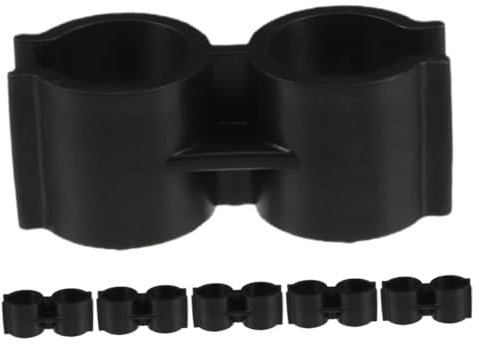 6pcs Plastic Broom Handle Connector Double Tube Clamp Black
