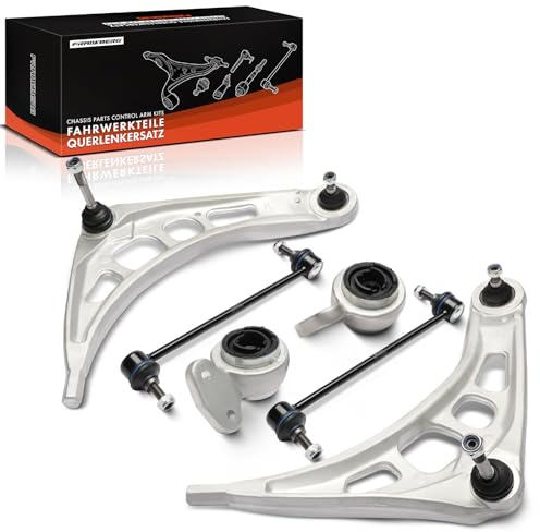 Frankberg 2x Querlenker + 2x Koppelstange + 2x Querlenkerlagerung Vorne | Kompatibel mit 3er Compact E46 3er Touring E46 3er E46 3er Cabriolet E46 Z4 Replace# 31126758520