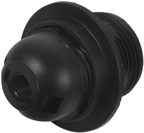 SEWACC E26 Light Bulb Socket Holder Flame Retardant Lamp Base Full Threaded Screw Single Ring Black 250v Lamp Socket Replacement