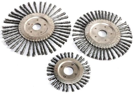 Steel Wire Brush 1pc 4 inch5 6 7 Torsion Steel Flat Knotted Twist Crimped for Angle Grinder(100mmx22mm)