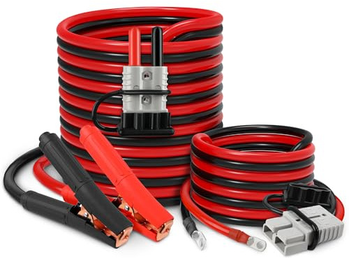 XPV AUTO 1 Gauge 30 FT Jumper Cables 1000Amp Quick Connect with Carry Bag Automotive Booster Jumper Cables for Car, SUV and Trucks Battery