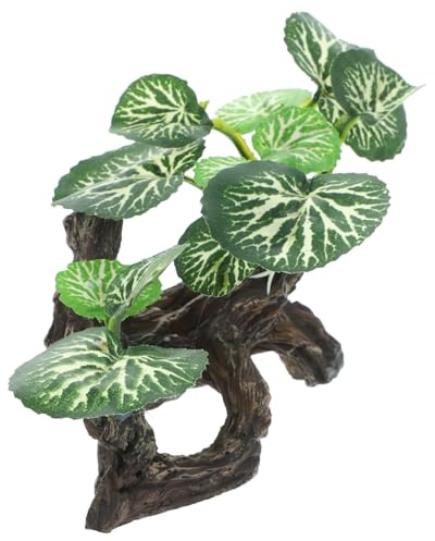 Plante Artificielle Reptile Réaliste, Décoration pour Terrarium, Résine | Reptiles et Poissons, Aspect Vivant, Reste en Place Serpents, Repose Bac, Usage Intérieur