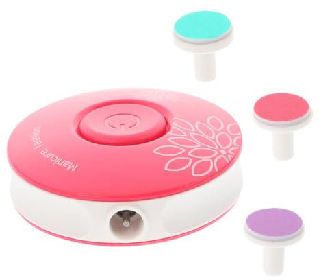 DECOMELODY Lime à Ongles Électrique Et Coupe-ongles Pour Garçon Et Filles, Dispositif Silencieux De Manucure Bébé, Abs Solide, Rose, 3 Embouts, Outil De Soin Sécuritaire Pour Ongles Fragiles