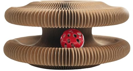 Rascador para gatos 2 en 1 reversible – con bola con sonajero – Cartón ondulado para rascarse las uñas y amasar – Protege muebles – Ideal para apartamento y casa