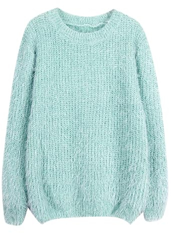 Générique Tröja över dam - damtröja vår höst toppar långärmad tröja chic toppar fritid utomhus tröjor bekväma toppar chic tröja elegant pullover, Färg: grön, L