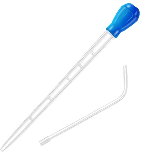Depeew 27.7IN Extra Long Turkey Baster for Aquarium Coral Fish Feeder,Blue | 50ml Plastic Turkey Baster Long Syringe, Siphon for Fish Tank Water Changer, Reef Coral Food Spot Feeder