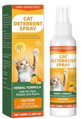 GDBadais Effective Natural Cat Educational Spray, Non‑Toxic Indoor & Outdoor Cat Repellent Spray, Safely Protect Furniture, Sofas, Rugs & Restricted Zones (Orange)