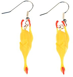 Aretes pendientes pollo Miniblings gallo pollo de goma pollo Gockel amaril - pta hecha a mano joyas de moda I pendientes