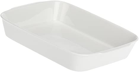 la Porcellana Anghiari rectangulaire Plat de Cuisson Boîte Cadeau, Blanc, 30 x 24 cm