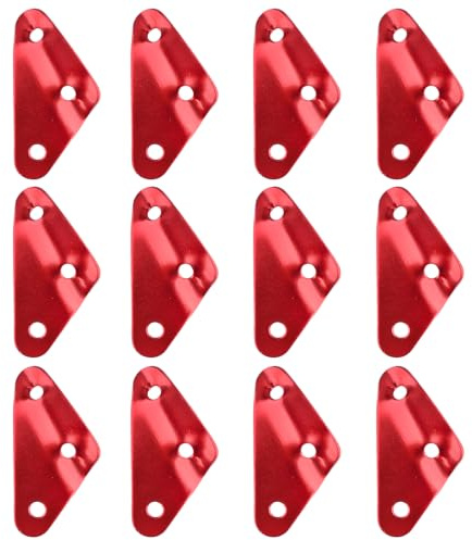 TRIWONDER Aluminiumlegierung Guyline Zeltleinenspanner Zeltzubehör Cord Adjuster Zelt Spanner Seil Teller Seilspanner für Zelt Wandern Camping (Rot (Dreiecksform) - 12 Stück)