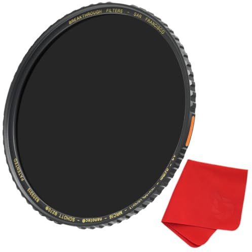 Breakthrough Photography 77mm X4 15-Stop ND Filter for Camera Lenses, Neutral Density Professional Photography Filter with Lens Cloth, MRC16, Schott B270 Glass, Nanotec, Ultra-Slim, Weather-Sealed
