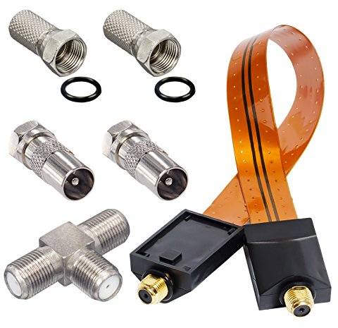 Kit adaptateur HB-DIGITAL 2 Récepteurs DVB-T/T2 avec antenne DVB-T/T2 active.