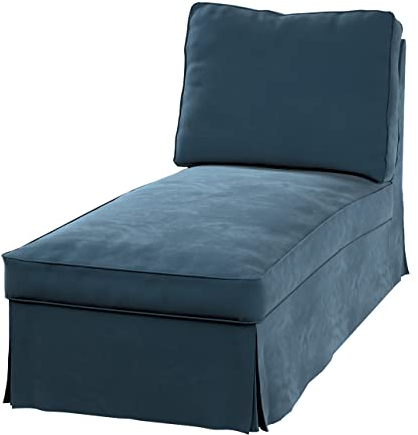 dekoria Ersatz für Bezug für Ektorp Recamiere ohne Armlehne, neues Modell Sofahusse passend für Modell Ektorp blau