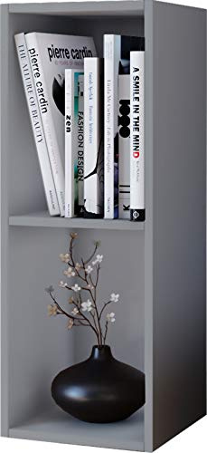 VCM Holz CD DVD Regal | Aufbewahrung | Maße H. 72 x B. 34 x T. 30 cm | Deko Regal | Bücherregal - Mendas 2 Fächer