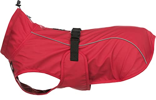 TRIXIE Regenmantel Vimy für Hunde rot XS - Bauchumfang: 24-41 cm – Hunde-Regenjacke mit reflektierenden Elementen für mehr Sichtbarkeit im Dunkeln – bequem & verstellbar - 680221