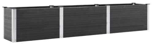 vidaXL Garten Hochbeet Pflanzkasten Gemüsebeet Blumenbeet Pflanzbeet Kräuterbeet Gartenbeet Blumenkasten Witterungsbeständig 300x50x54cm WPC Grau