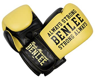 Benlee Leather Boxing Gloves Hardwood 12 oz Yellow/Black, 199511
