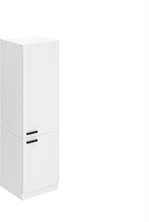 Belini réfrigérateur Colonne SSL 60 cm, avec 2 Portes, Blanc Mat | Armoire de Cuisine Avec 2 Portes, Meuble - Taille: 57,6 x 60 x 204 cm, Armoire de Rangement