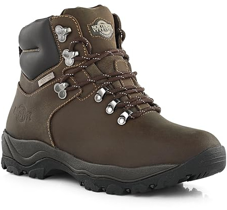 Northwest Territory herr läder vattentäta vandring/promenad/vandringskängor, Creston Waxy brun, 42.5 EU