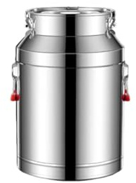 Vnook 304 Stainless Steel Milk Can 20 Liter/5.25 Gallon Wine Pail Bucket Tote Jug Milk Can Canister with Sealed Lid Heavy Duty, Pot Bucket Milk Churn Can