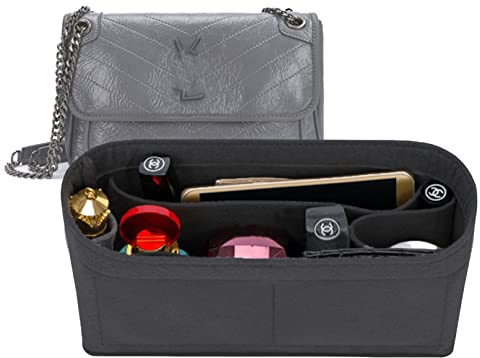 Lckaey bag organizer for niki st tote insert loulou camera clutch icare for samorga slim purse Felt Insert
