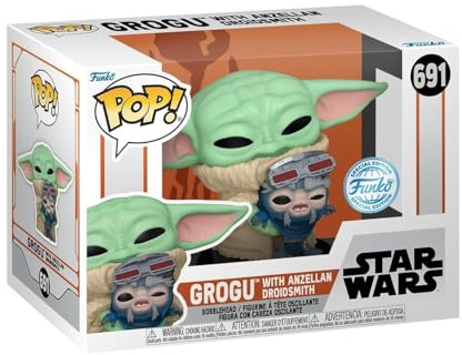 Funko POP! Der Mandalorianer - Grogu mit Anzellan Droidsmith - Amazon Exklusiv - Sammelfigur aus Vinyl - Geschenkidee - Offizielle Merchandise -TV Fans