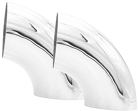 LSGGTIM 2 Stück Auto Auspuffrohr Ellenbogen 90 Grad Winkelrohr Rundbogen, 304 Edelstahl Schweißbogen Dicke Rohr Geländer Fitting Verbinder Rohrbogen, Durchmesser 63mm/2.5inch, Dicke 1.5mm