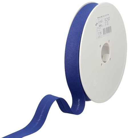 Les Petits Rubans Schrägband – 20 mm breit, gefaltet 10 mm, 25 m Rolle, 50% Baumwolle, 50% Polyester, Bordüre zum Nähen, Banner, Polster, Möbel, Paspeln, Kleidung, Decken