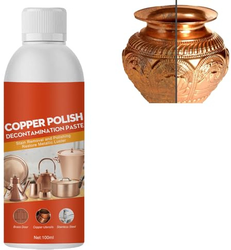 Limpiador para Cobre,Limpiador de Cobre,Pulidor de Cobre y Latón,Limpieza Eficaz para Vajillas de Cobre,Limpiadores y Pulidores de Cobre,Limpiadores de Cobre de Latón