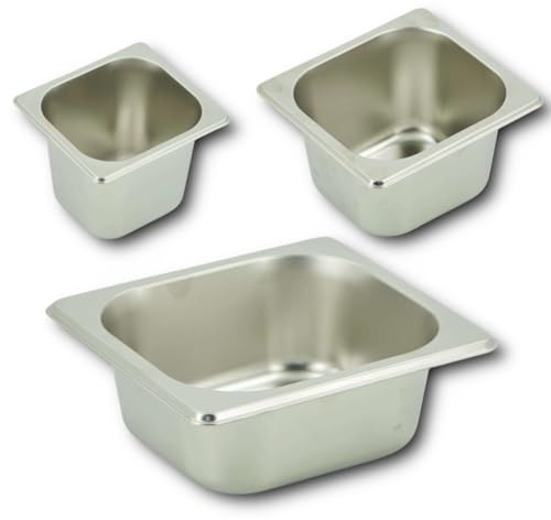 HOOZ GN Behälter 1/9 Edelstahl, 65 mm Höhe Wärmebehälter für Speisen, lebensmittelechter Gastronormbehälter, Abtropfen oder als Gareinsatz, Hitzebeständiger Gastro Behälter