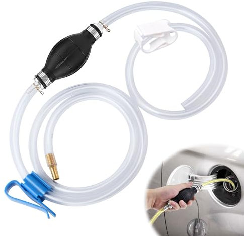 Forhandy Benzinpumpe, Tragbare Handpumpe Benzin 8 mm Umfüllpumpe mit 2 m Schlauch Universal Notpumpe Vakuumpumpe Hand Siphonpumpe für Auto/Boot/Kart/Motorrad zum Wasser Benzin Diesel Kraftstoffe